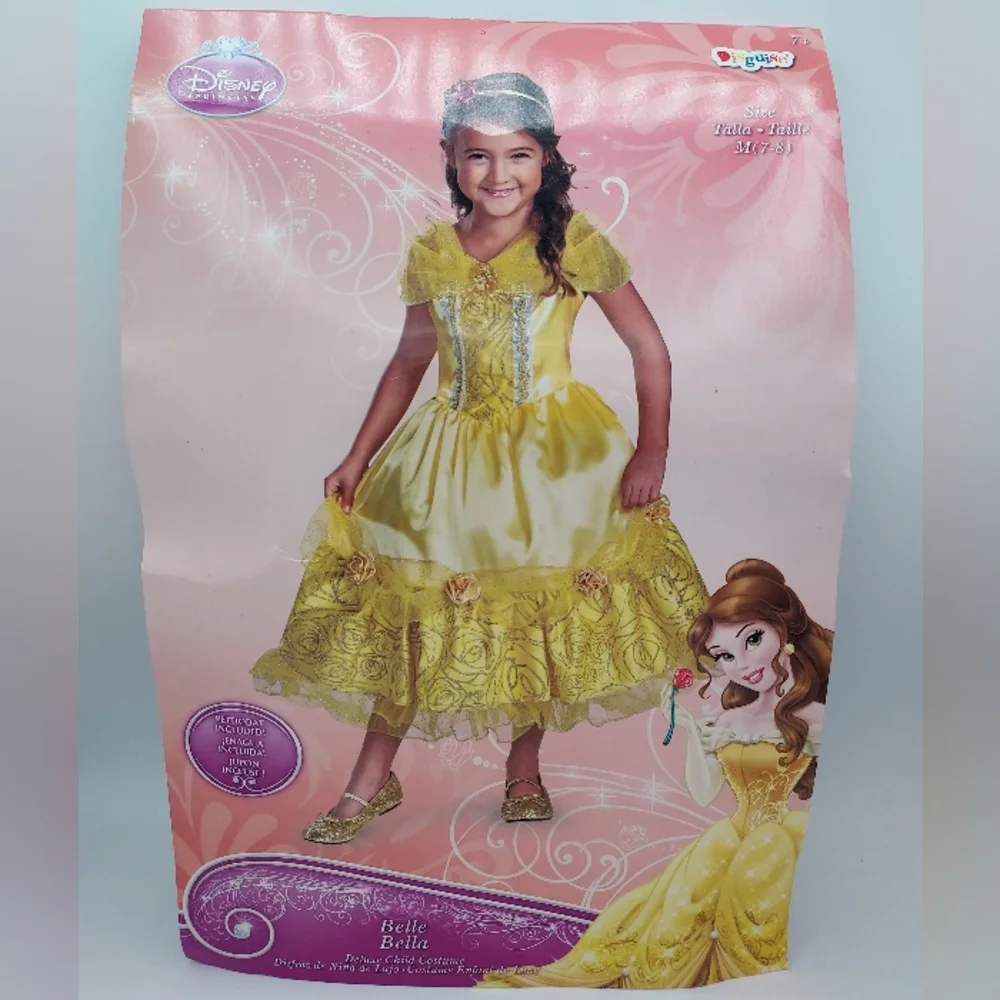 *SHIPS SAME/NEXT DAY!* New Princess Belle Girls Costume - Medium 7-8
